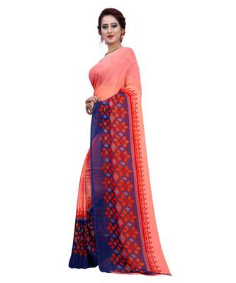 Multicolor printed Georgette saree with blouse 2