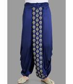 blue  dupion dhoti