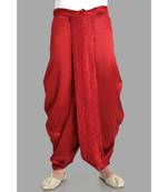 red  dupion dhoti