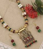 Elegant Traditional Necklace Set Multi Colour Pear Set For Women Girls