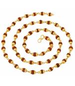 Gold Plated Rudraksh Mala Chain Long 24 Inches For Men