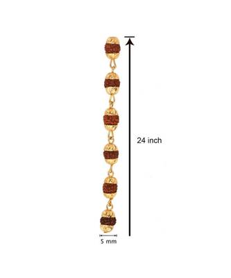Gold Plated Rudraksh Mala Chain Long 24 Inches For Men 3