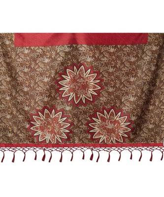 Maroon Printed Art Silk Saree With Blouse 3