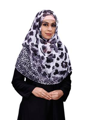 Women'S Animal Printed Tibetian Silk Scarf Hijab Dupatta 1