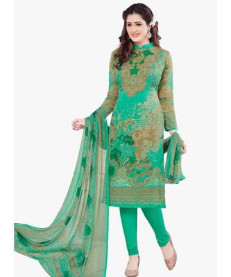 Multicolor Printed Synthetic Unstitched Salwar With Dupatta 2