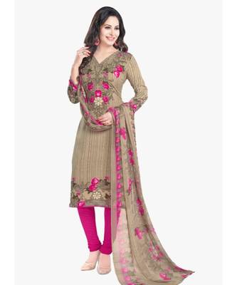 Multicolor Printed Synthetic Unstitched Salwar With Dupatta 4
