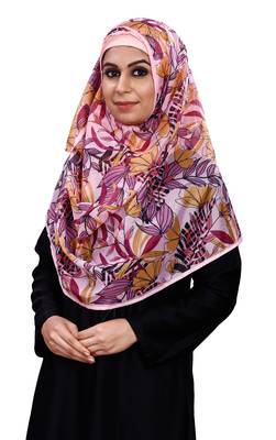Women'S Floral Leaf Printed Tibetian Silk Scarf Hijab Dupatta 1