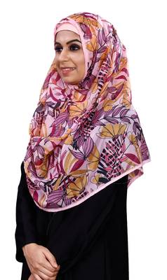 Women'S Floral Leaf Printed Tibetian Silk Scarf Hijab Dupatta 3