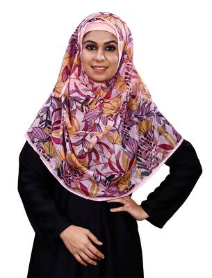 Women'S Floral Leaf Printed Tibetian Silk Scarf Hijab Dupatta 4
