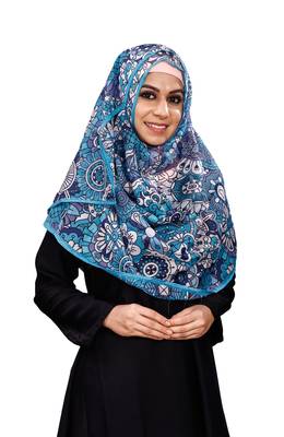 Floral Printed Soft Silk Scarf Hijab For Women 1