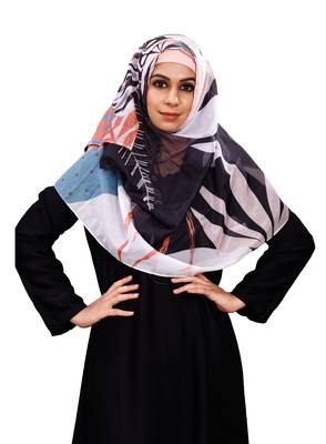 Women'S Floral Printed Soft Silk Scarf Hijab Dupatta 3