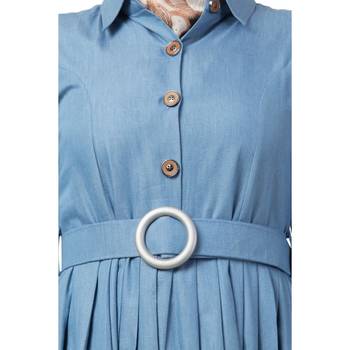 Blue Denim Fullsleeve Plain Abaya for Women 5