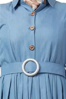 Blue Denim Fullsleeve Plain Abaya for Women