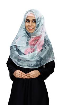 Floral Printed Soft Silk Scarf Hijab For Women 1