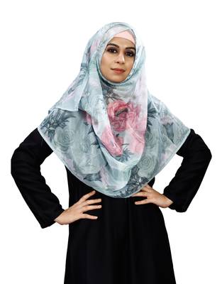 Floral Printed Soft Silk Scarf Hijab For Women 2