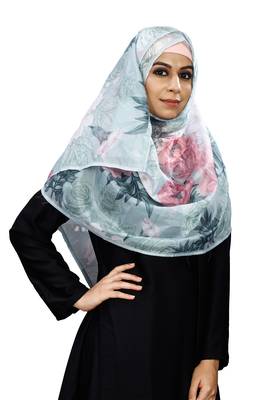 Floral Printed Soft Silk Scarf Hijab For Women 4