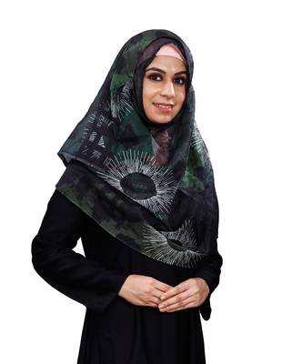 Women'S Tibetian Printed Silk Scarf Hijab Dupatta 1