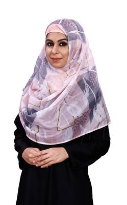 Women'S Multi Color Free Size Printed Silk Scarf Hijab 1