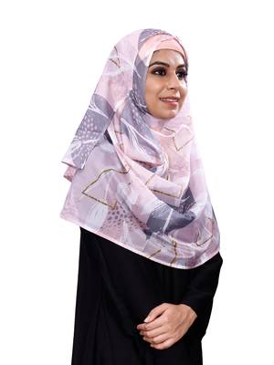 Women'S Multi Color Free Size Printed Silk Scarf Hijab 4