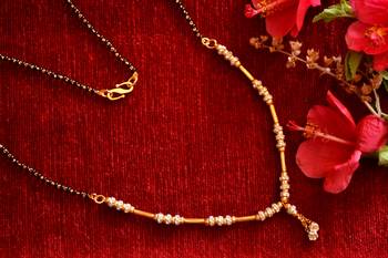  Designer diamond Studded classic Gold Plated Necklace Mangalsutra 1