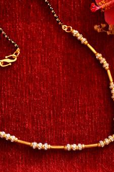  Designer diamond Studded classic Gold Plated Necklace Mangalsutra