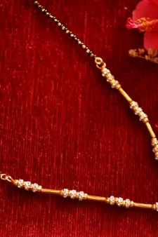  Designer diamond Studded classic Gold Plated Necklace Mangalsutra