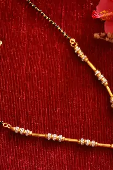  Designer diamond Studded classic Gold Plated Necklace Mangalsutra