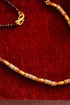 Designer diamond Studded classic Gold Plated Necklace Mangalsutra