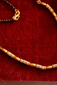 Designer diamond Studded classic Gold Plated Necklace Mangalsutra