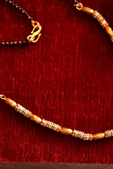 Designer diamond Studded classic Gold Plated Necklace Mangalsutra