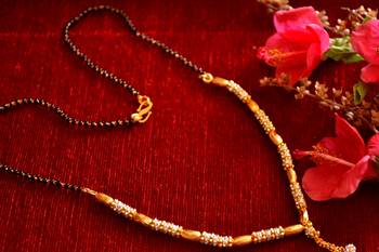 Designer diamond Studded classic Gold Plated Necklace Mangalsutra 3