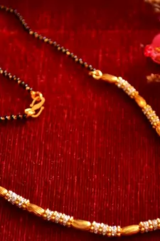 Designer diamond Studded classic Gold Plated Necklace Mangalsutra