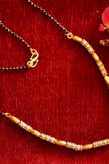 Designer diamond Studded classic Gold Plated Necklace Mangalsutra