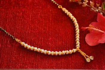 Designer diamond Studded classic Gold Plated Necklace Mangalsutra 1