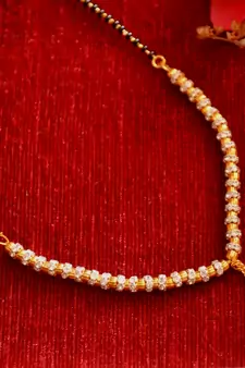 Designer diamond Studded classic Gold Plated Necklace Mangalsutra
