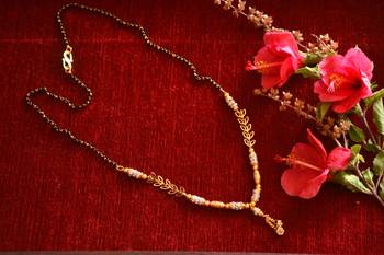 Designer diamond Studded classic Gold Plated Necklace Mangalsutra 1