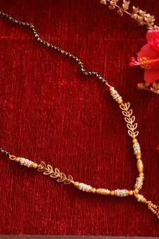 Designer diamond Studded classic Gold Plated Necklace Mangalsutra
