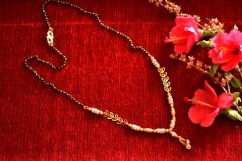 Designer diamond Studded classic Gold Plated Necklace Mangalsutra 2