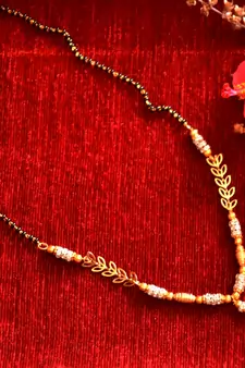 Designer diamond Studded classic Gold Plated Necklace Mangalsutra
