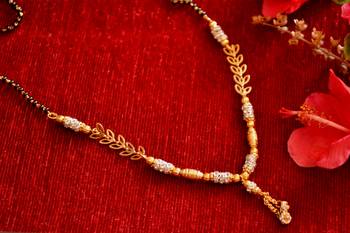 Designer diamond Studded classic Gold Plated Necklace Mangalsutra 3