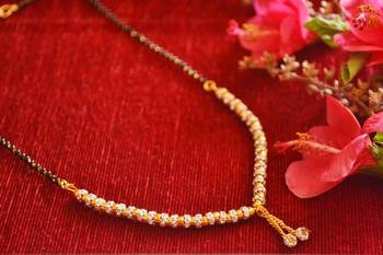 Designer diamond Studded classic Gold Plated Necklace Mangalsutra 4