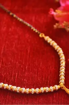 Designer diamond Studded classic Gold Plated Necklace Mangalsutra