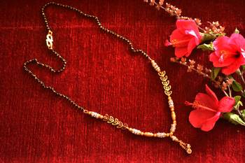 Designer diamond Studded classic Gold Plated Necklace Mangalsutra 3