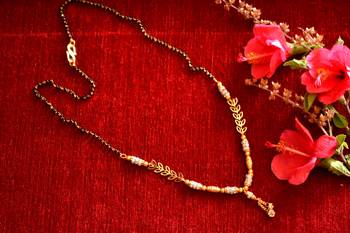 Designer diamond Studded classic Gold Plated Necklace Mangalsutra 4