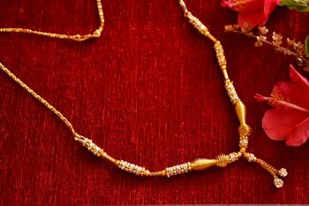  Designer diamond Studded classic Simple Gold Plated Necklace  3