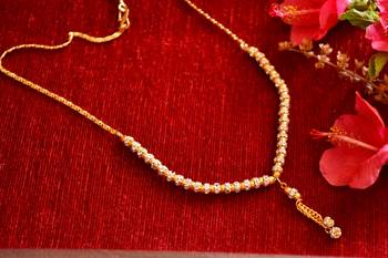  Designer diamond Studded classic Simple Gold Plated Necklace  2