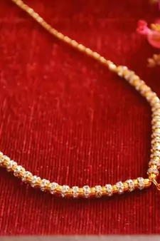  Designer diamond Studded classic Simple Gold Plated Necklace 