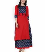 Women's Cotton Designer Printed Kurtis with Skirts
