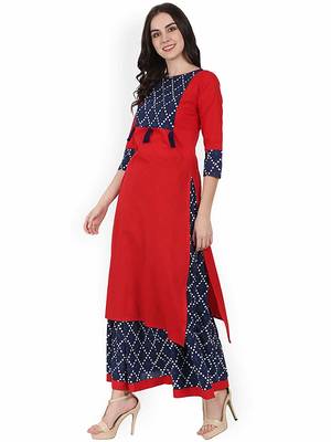 Women's Cotton Designer Printed Kurtis with Skirts 2