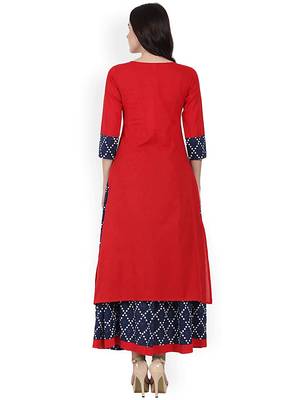 Women's Cotton Designer Printed Kurtis with Skirts 3
